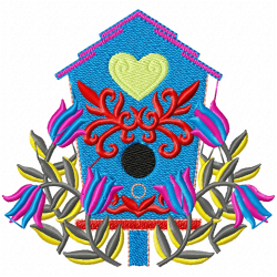 Bird Houses Embroidery Design 3 Bird Houses Embroidery Design 3